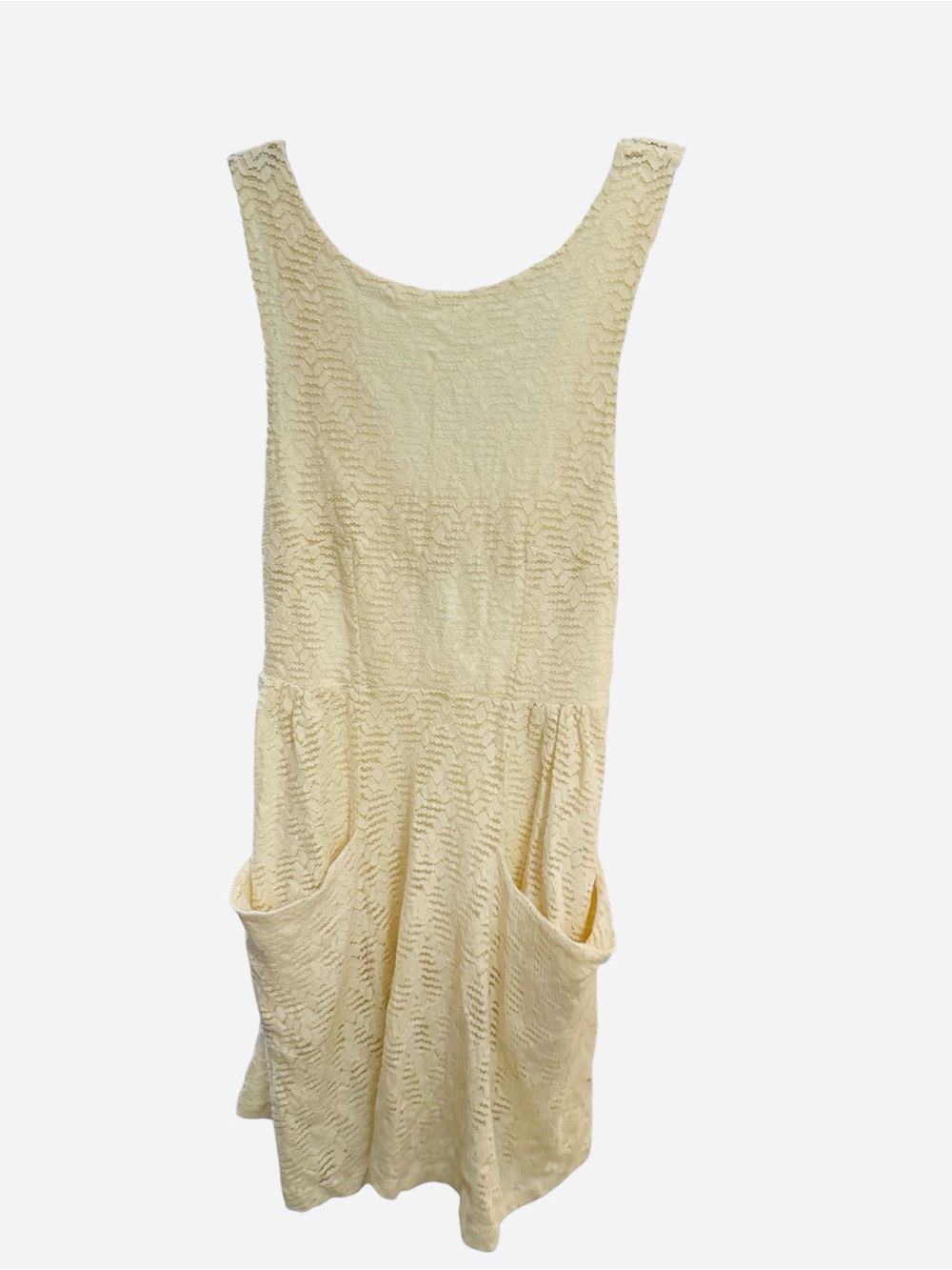 Free People Ivory Lace Open Back Boho Festival Mini M Dress Cottagecore Prairie - Picture 2 of 6